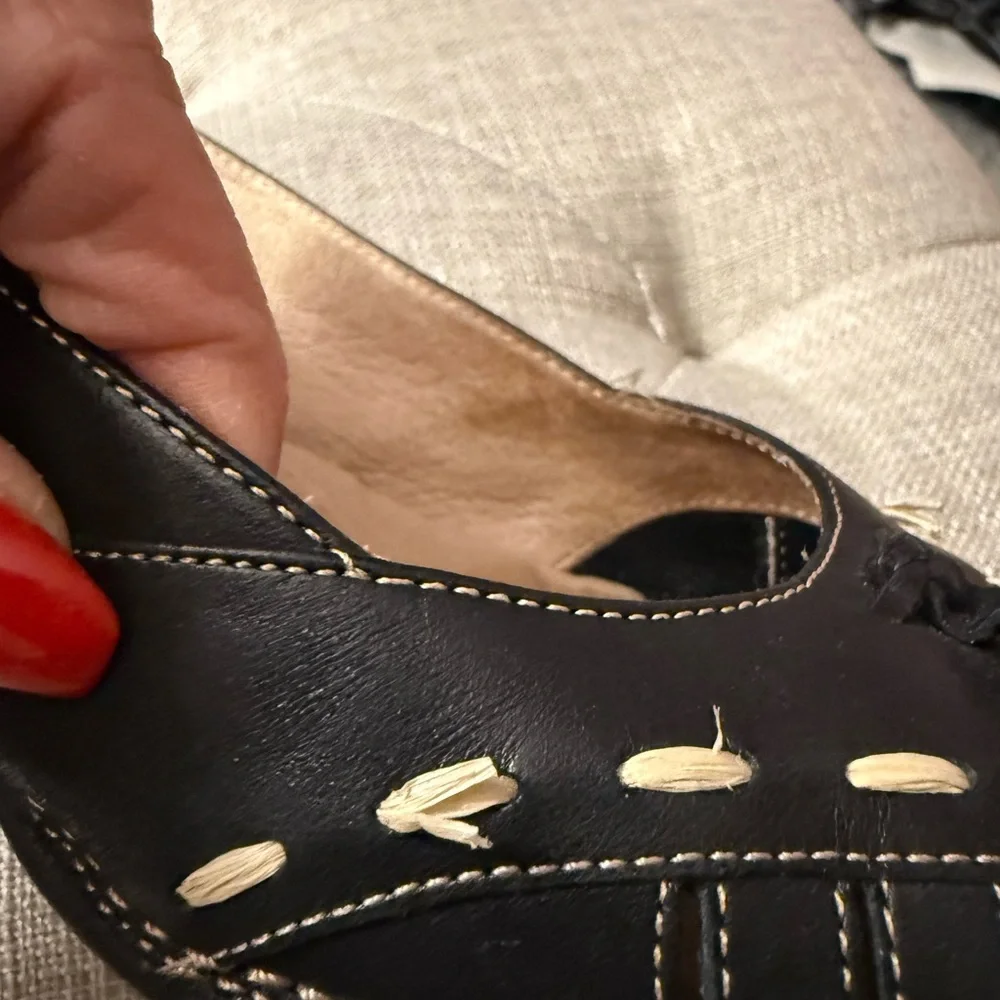 Aerosoles Black Leather Tassel Loafers Flats Size 8 Comfort Slip On - Picture 10 of 11